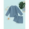 thumbnail image 3 of Bagilaanoe Toddler Baby Girl Boys 2 Piece Swimsuit Long Sleeve Zipper Rashguard Swimwear + Swimming Shorts 6M 12M 18M 24M 3T 4T 5T Kids Bathing Suit, 3 of 8