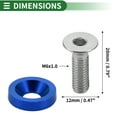 thumbnail image 3 of Unique Bargains Universal Car Modification M6 Gasket Bolt License Plate Frame Screw M6x1.0 Aluminium Alloy Blue 1 Set, 3 of 6