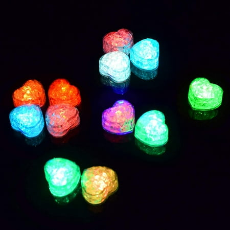

LED Ice Cube Shape Lights-Liquid Activated Submersible Reusable-Color Change Battery Operated for Weddings Parties(12 Pack)