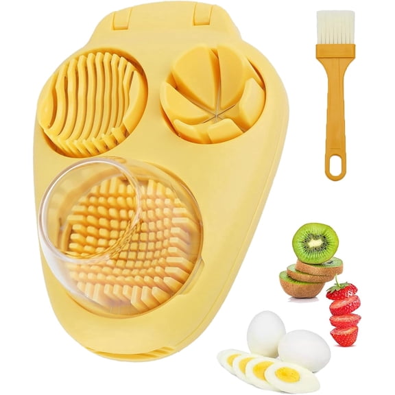 3 In 1 Egg Slicer For Hard Boiled Eggs, Strawberry Slicer Grape Cutter, 2026 New Stainless Steel Dicer Egg Slicer Dishwasher Safe, Fruit Cutter For Egg Strawberry Mushroom