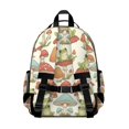 thumbnail image 3 of Mushroom and Frog Cream Pattern Backpack for School, Cute School Bag with Adjustable Shoulder Straps and Padded Back, 15.25"x11.5"x5.25", 3 of 3