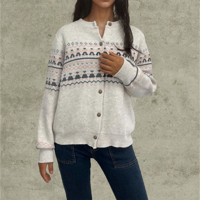 Chaqueta y abrigo informal de manga larga sin capucha para mujer, cárdigan con botones bordados a la moda de invierno, chaqueta de suéter de manga larga, abrigo para mujer