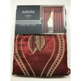 thumbnail image 2 of Set of 2, Aurora Tree Leaf Jacquard Window Panel with Attached Valance, Beautiful Tree Leaf Design, Vibrant Colors, 84 Inch Long, (Burgundy), 2 of 3