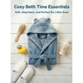 thumbnail image 2 of Boys&Girls Kids Toddler Terry Robes Hooded Soft Towel Bathrobe 100% Cotton Pajama Loungewear Kids Hooded Towel Robe 2-12 Years, 2 of 7