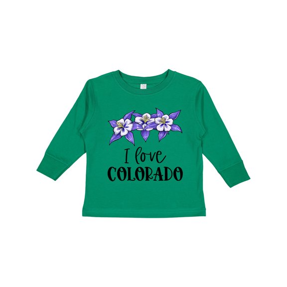 Inktastic I Love Colorado Columbine Flowers Boys or Girls Long Sleeve Toddler T-Shirt