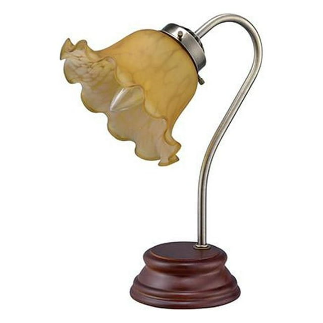 Lampe de Table Col de Cygne Victorien 11.65 Pouces en Abat-Jour Ambre