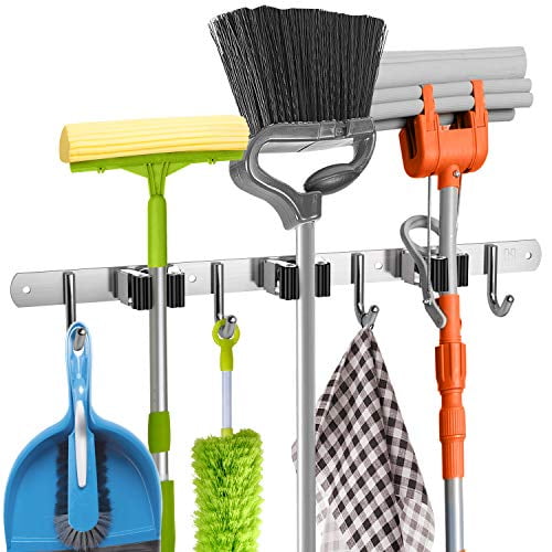 NXM Mop Broom Holder Tidy Organizer Wall Mount Storage Organizer Tool Racks and Hooks Broom and Mop Holder Wall Mounted for Home Bathroom Laundry Kitchen Garden Garage,2 Cards 3 Hanging NXM Mop Broom Holder Tidy Organizer Wall Mount Storage Organizer Tool Racks and Hooks Broom and Mop Holder Wall Mounted for Home Bathroom Laundry Kitchen Garden Garage,2 Cards 3 Hanging
