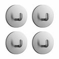 thumbnail image 1 of 4-Pack Stainless Steel 304 Single Hook Hook Circular Adhesive Hook Kitchen Bathroom Shower Room Hook, 1 of 9