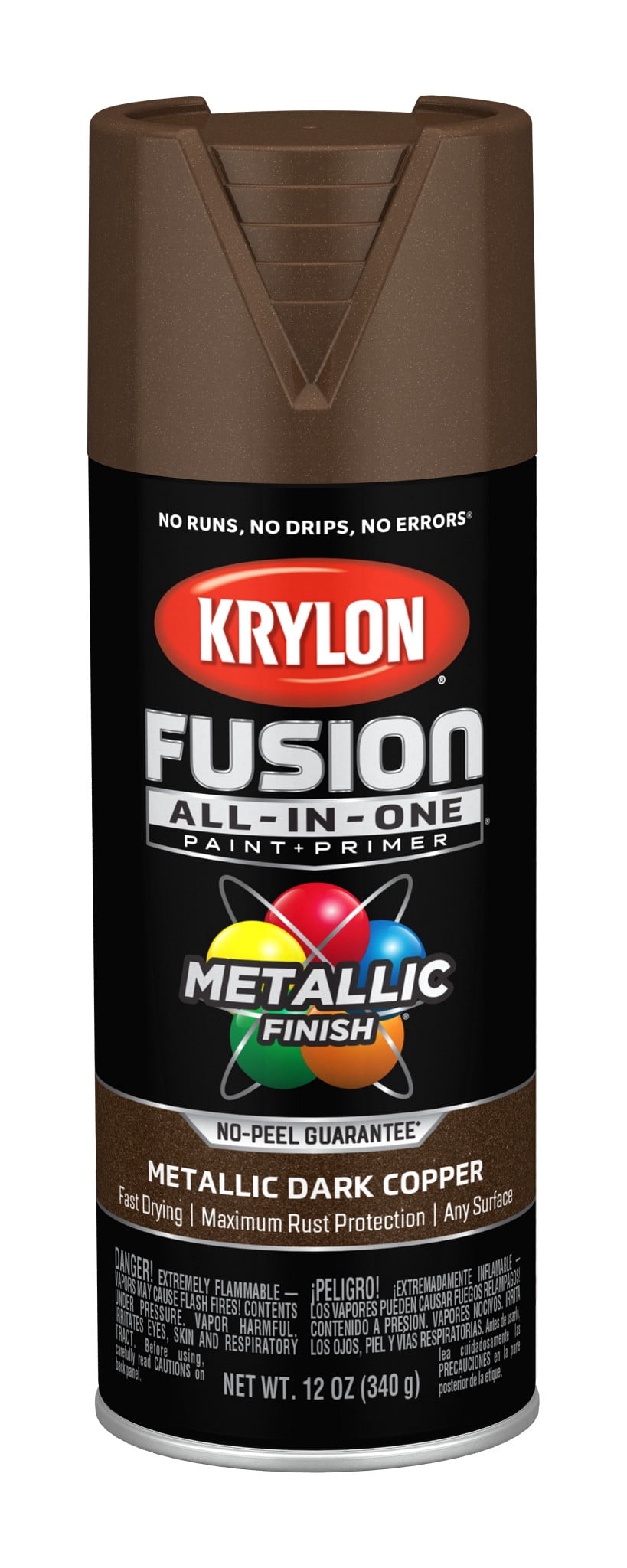 Krylon Fusion All-In-One Spray Paint Metallic, Dark Copper, 12 oz.