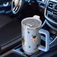 thumbnail image 6 of OBREWU Pug and Footprints Tumbler with Handle and Lid,Pug and Footprints 40oz Double Wall Vacuum Insulated Tumbler,Cups Gift for Women and Men, 6 of 7