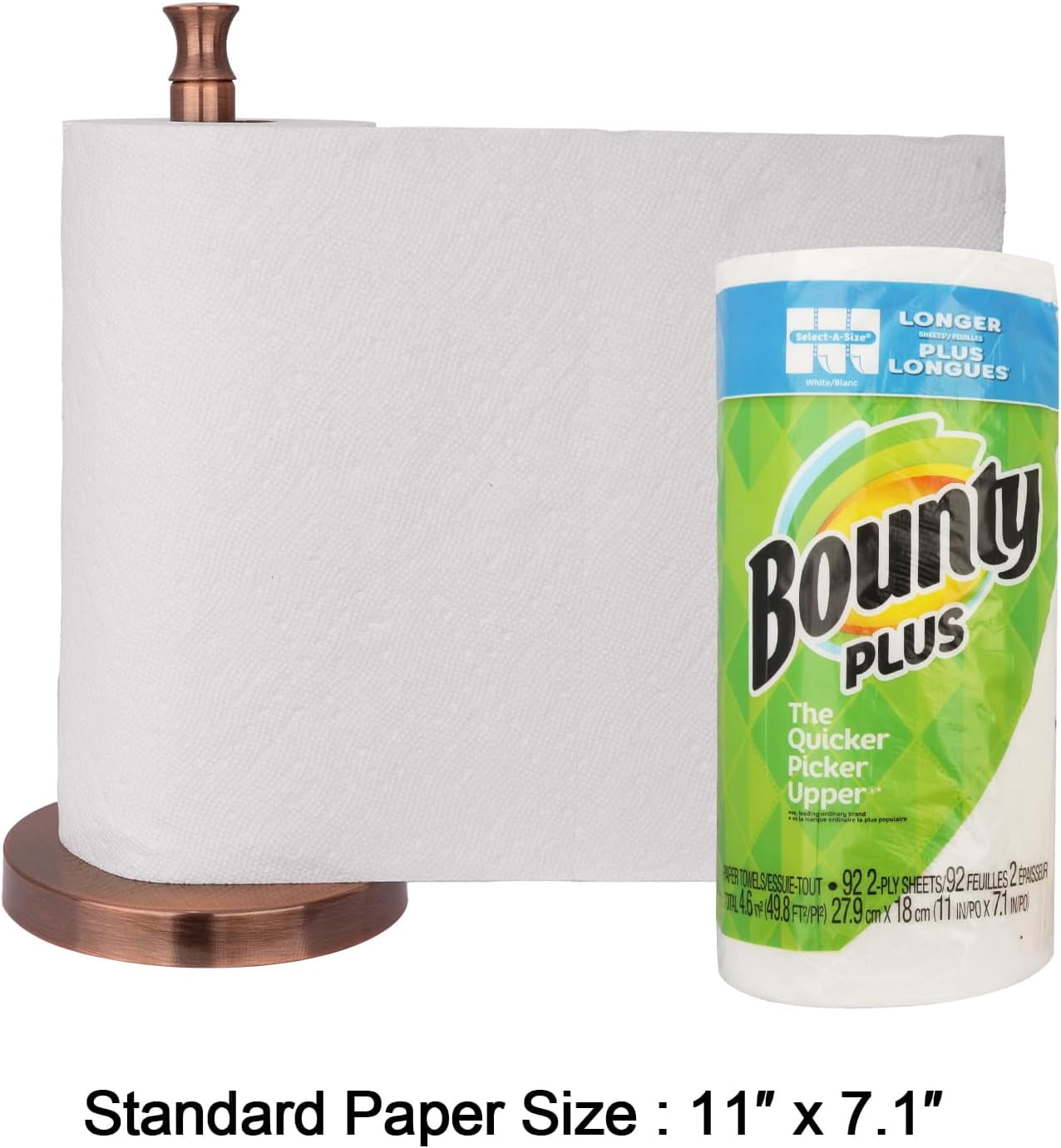 Akicon Paper Towel Holder Roll Dispenser Stand for Kitchen Countertop & Dining Room Table Modern Style, Antique Copper