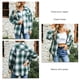 thumbnail image 5 of Camisa de franela a cuadros para mujer,Camisa tipo blusa con puños de manga larga a cuadros para mujer Camisa a cuadros para mujer Calidad inigualable, 5 of 6