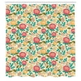 thumbnail image 3 of Ambesonne Floral Shower Curtain, Ornamental Flower Blossoms, 69"Wx84"L, Ivory and Multicolor, 3 of 5