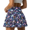 thumbnail image 5 of KUIFORTIBlue Flower Womens Tennis Skirt Comfortable Lightweight High Waisted Golf Skort with 2 Pockets Polyester Casual Summer Clothes for Athletic Skorts Sports Running Pickleball, 5 of 7