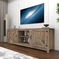 HIUU Wood TV Stand with Barn Door,70 inch TV Stand with Storage,Retro