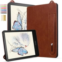for Kindle Scribe 10.2 inch 2024 & 2022 Released - Shockproof Durable Premium PU Leather Cover with Kickstand, Business Style, Hand Strap Feature,Brown