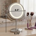 thumbnail image 3 of Jerdon LED Lighted Makeup Mirror with 5X Magnification – Tabletop Magnifying Mirror with 8.5" Diameter - Nickel Finish - Model HL745NC, 3 of 10