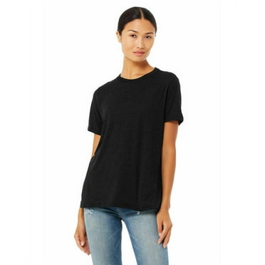 Ladies' Relaxed Heather CVC Short-Sleeve T-Shirt BLACK HEATHER M