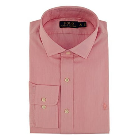 Polo Ralph Lauren Mens Estate Hairline Stripe Shirt (15.5(32-33), Pink/White)
