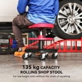 thumbnail image 3 of Tabouret de Mécanicien Roulant Rouge avec Hauteur Réglable et Plateaux à Outils - Siège de Travail de Garage Capacité de 300 Lb pour Atelier à Domicile et Réparation Automobile, 3 of 7