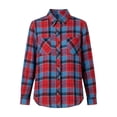 thumbnail image 7 of Cmtiyu Plaid Shirts for Women, Baggy Long Sleeve Down Collar Button Flannel Shirts, Casual Womens Tops with Pockets, S-2XL, 7 of 7