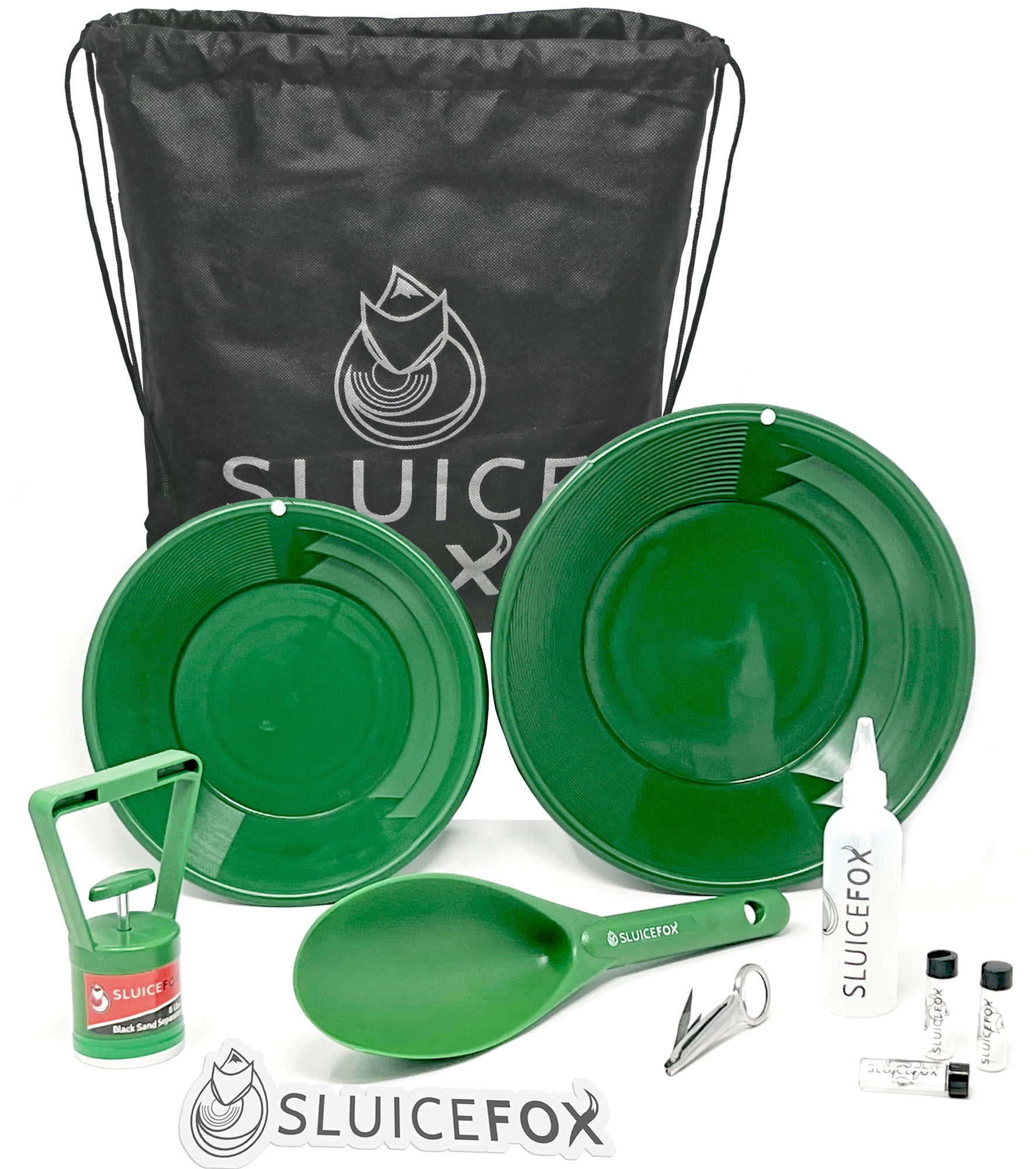 Sluice Fox 7 Piece Gold Panning Kit Classifier, Gold Pans, Vials, Sniffer Bottle, Tweezers, Adult Unisex, Size: One Size