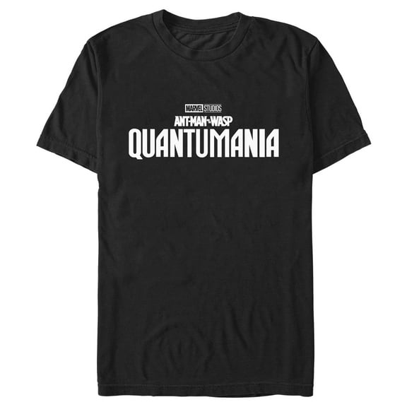 Men's Ant-Man and the Wasp: Quantumania Movie Logo White  Graphic Tee Black Large