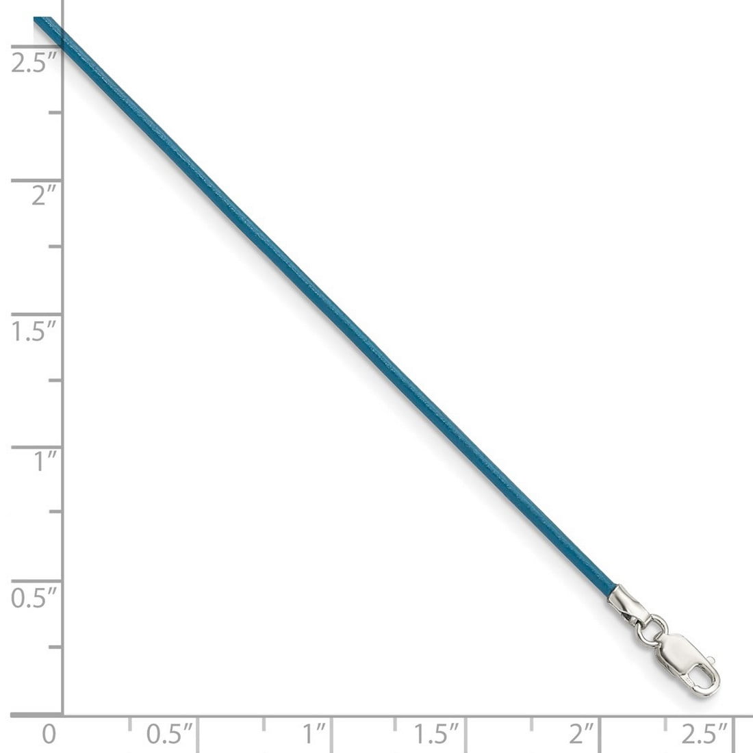 925 Sterling Silver 1.5mm Cornflower Leather Cord Necklace 16 Inch Lobster Claw Pendant Necklace for Women