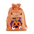 thumbnail image 2 of Ltvvegg Halloween Goodie Bags, Trick or Treat Bags, Pumpkin Halloween Candy Bags with Drawstring, Halloween Gift Bags Candy Pouches for Halloween Party Favors(4x6In), 2 of 7