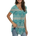 thumbnail image 2 of PPYOUNG Women's Summer Casual Short Sleeve Tunic Tops Fit Pleated Blouse Shirts, 2 of 4
