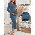 thumbnail image 3 of Women's Maternity Dresses Long Sleeve Sweater Dress Winter Pregnancy Clothes, 3 of 5
