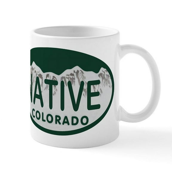 CafePress - Native Colo License Plate Mug - 11 oz Ceramic Mug - Novelty Coffee Tea Cup