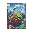 thumbnail image 1 of RYLABLUE Couverture Chien Carlin Super Douce Chaude pour Lit Ou Canapé 58x80 Pouces, 1 of 2