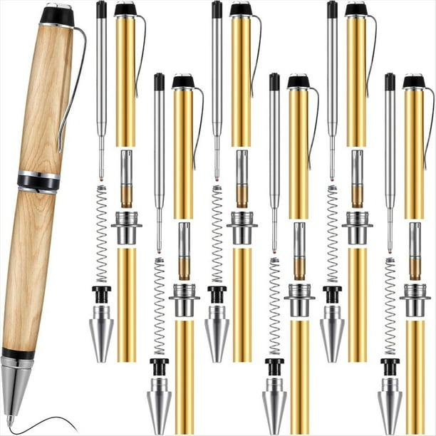 Juego de 6 Bolígrafos para Tornear Madera con Repuestos. Kit de Bolígrafo Giratorio para Torneado de Madera. Suministros de Torneado A Granel para la Fabricación de Bolígrafos.