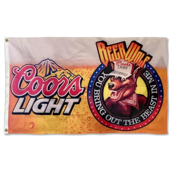 Yanbooch Coors Light Beer Wolf Vintage Style Flags Banner Home Yard Garden Decor 3x5Feet