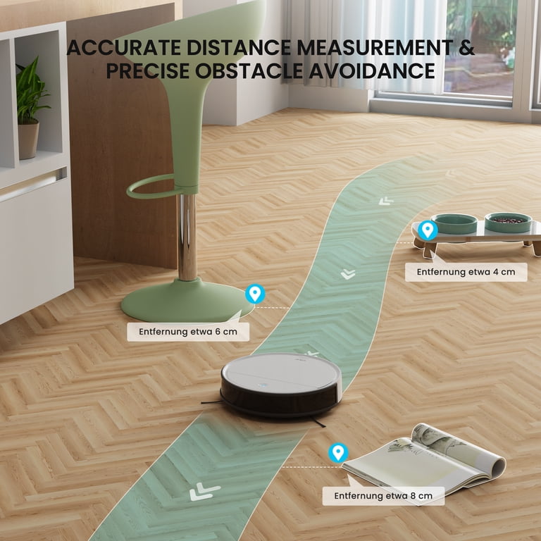 OKP K5 Aspirateur Robot avec Télécommande, 2500 Pa, 120 Min,4 Modes de