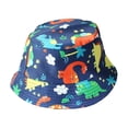thumbnail image 1 of Kids  Cartoon Sun Protection Hat Wide Brim Dinosaur Print Baby Bucket Hats Cap, 1 of 5