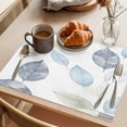 thumbnail image 3 of Sage Green Blue Leaves Placemats Set of 6 Retro Rustic Botanical Place Mats Indoor Wipeable Table Mats Washable Cloth Dining Table Placemats for Kitchen Holiday Party Home Decor 13x19 Inch, 3 of 9