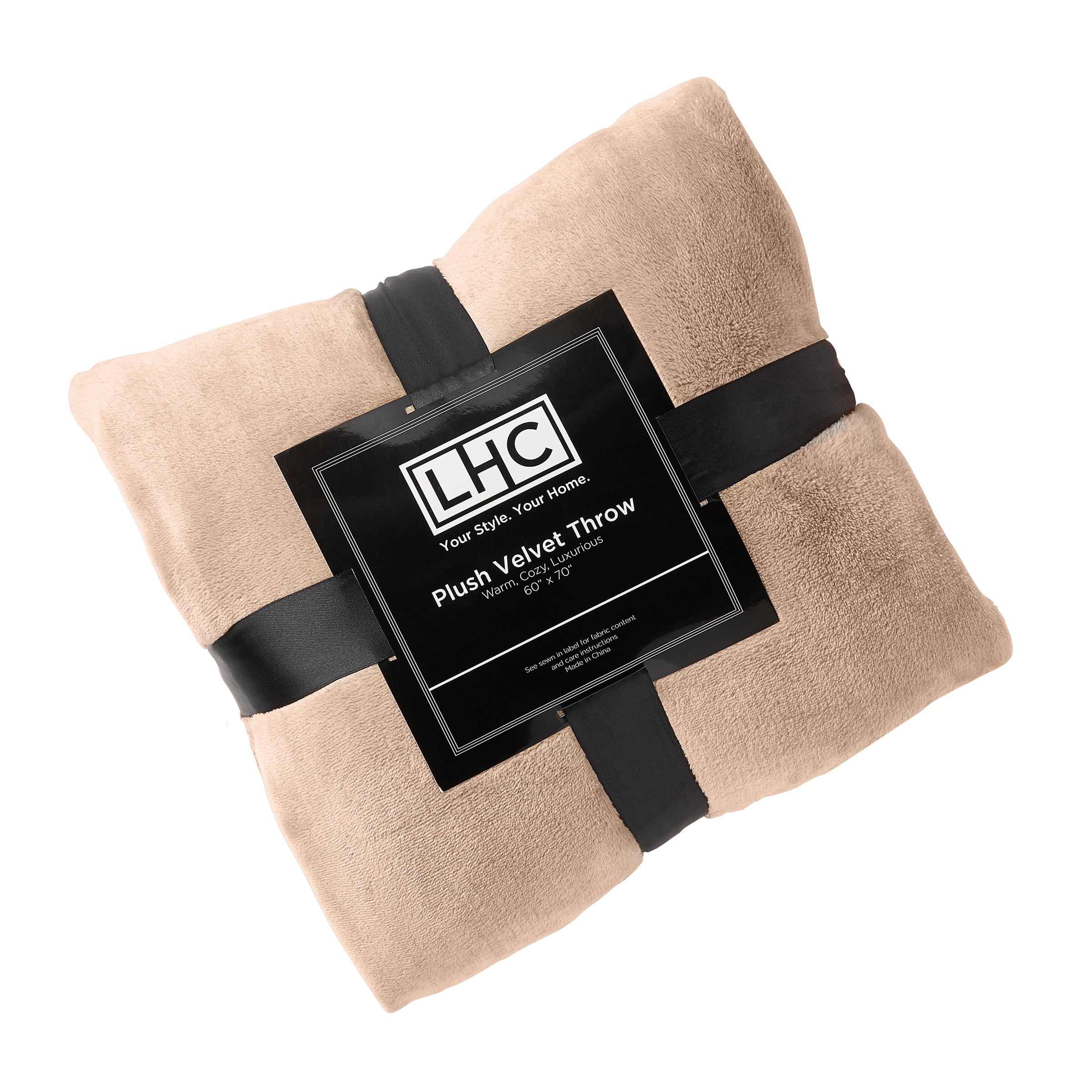 Velvet Throw Oversized Microfiber Velvet Solid Polyester Throw Blanket by Somerset Home Desert Tan