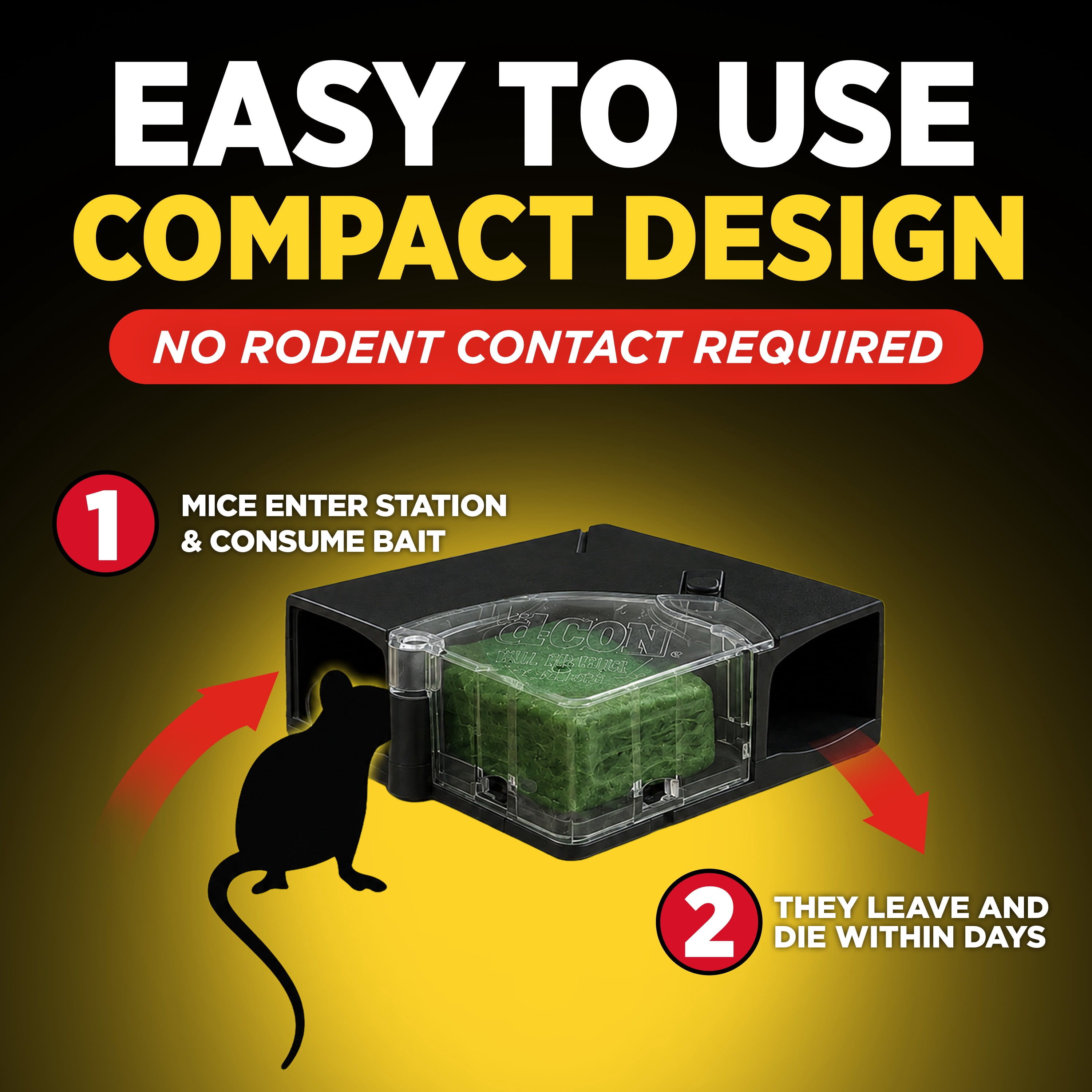 d-CON Refillable Corner Fit Mouse Bait Station, 1 Trap, 10 Baits