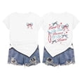 thumbnail image 4 of 250Th Anniversary Usa Shirt Women Independence Day Bow Knot Print Crew Neck Short Sleeve Tops for Everyday Wear Women's T Shirts White M, 4 of 4
