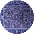 thumbnail image 1 of Ahgly Company Machine Washable Indoor Round Oriental Blue Traditional Area Rugs, 4' Round, 1 of 4