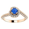 thumbnail image 5 of Brilliant Cut Sapphire CZ Swirl Halo Ring 14K Rose Gold, 5 of 8