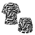 thumbnail image 5 of Lsque Leopard And Zebra 2 Women's Short-Sleeved Pajama Set - 2 Piece Soft and Lightweight Sleepwear Set-Small, 5 of 9