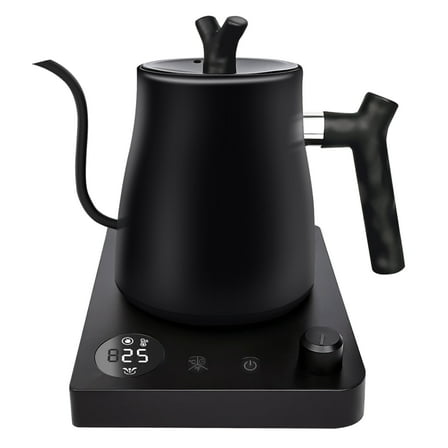 Casualife Gooseneck Electric Kettle, 28Oz Pour Over with Temp Control, 1200W Fast Boil, 36-Hour Timer, Stopwatch, Matte Black