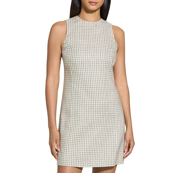 Theory womens Easy Flare Linen-Blend Dress, 00, White