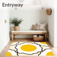 thumbnail image 3 of ODIKA 4'x6' Machine Washable Non-Slip Area Rug, Cheerful Breakfast Icon Featuring Stylized Egg Yolk Art High Traffic Rug with Pad, Yellow, 721992, 3 of 3