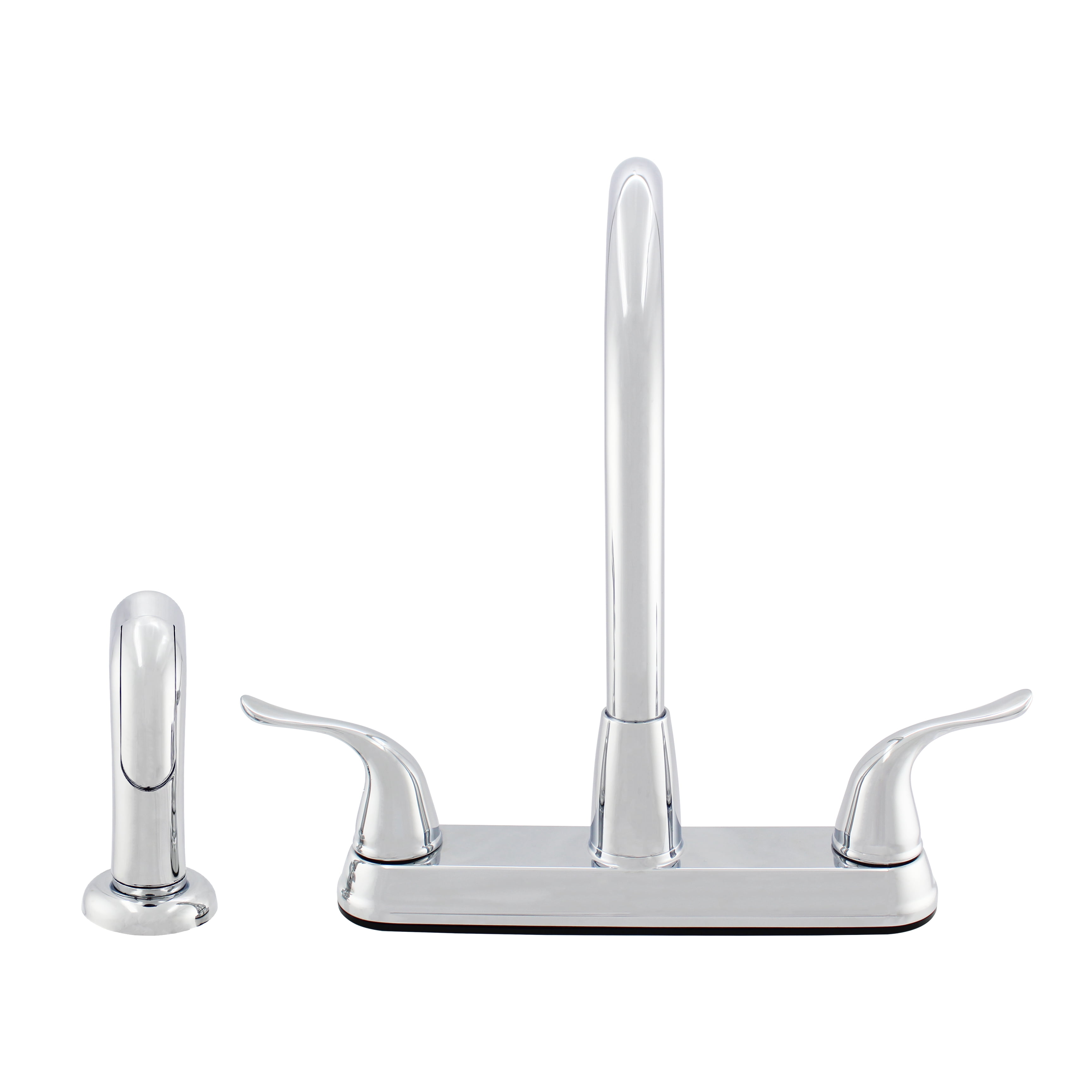 23157043 -Hybrid Metal Deck Kitchen Sink Faucet High Spout Washerless Cart.Double Handle with Side Spray