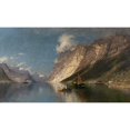 thumbnail image 3 of Adelsteen Normann 14x10 Black Modern Framed Museum Art Print Titled - The Romsdal Fiord (1877), 3 of 5