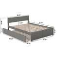 thumbnail image 5 of Bowery Hill Queen Wood Platform Bed with Footboard and Twin XL Trundle in Grey, 5 of 7